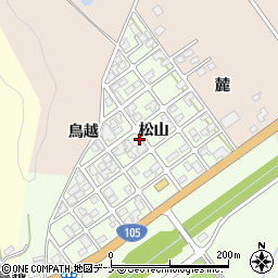 秋田県由利本荘市岩谷町松山周辺の地図