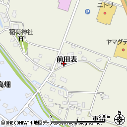 秋田県大仙市東川前田表周辺の地図
