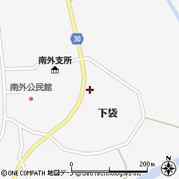 秋田県大仙市南外下袋周辺の地図