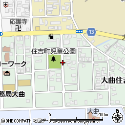 秋田県大仙市大曲住吉町周辺の地図