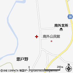秋田県大仙市南外悪戸野周辺の地図