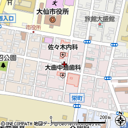 秋田県大仙市大曲上栄町周辺の地図