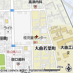 秋田県大仙市大曲若葉町周辺の地図