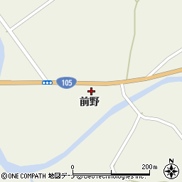 秋田県由利本荘市松本前野周辺の地図