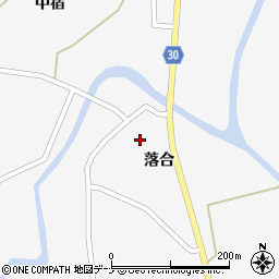 秋田県大仙市南外落合周辺の地図