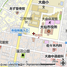 秋田魁新報社大曲支局周辺の地図