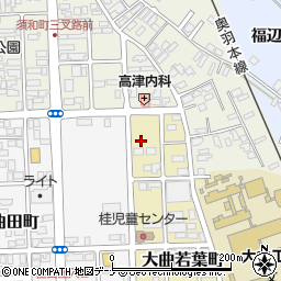 秋田県大仙市大曲若葉町2-18周辺の地図
