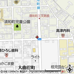秋田県大仙市大曲須和町2丁目1-58周辺の地図