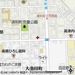 秋田県大仙市大曲須和町2丁目1-61周辺の地図