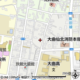 秋田県大仙市大曲栄町周辺の地図