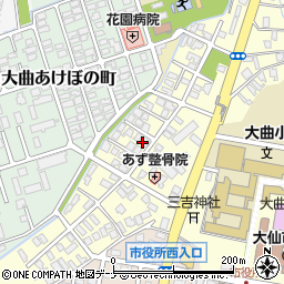 〒014-0053 秋田県大仙市大曲花園町の地図