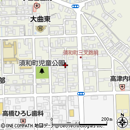 秋田県大仙市大曲須和町2丁目1周辺の地図