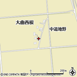 秋田県大仙市大曲西根中道地野周辺の地図