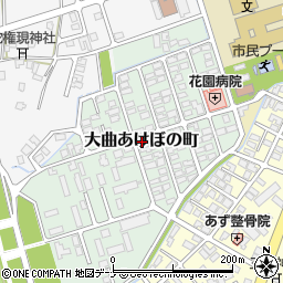 秋田県大仙市大曲あけぼの町周辺の地図