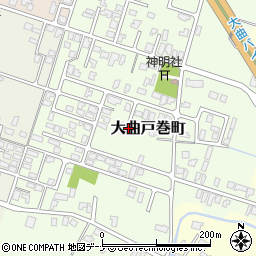 秋田県大仙市大曲戸巻町周辺の地図
