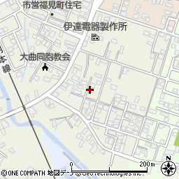 秋田県大仙市大曲福見町周辺の地図