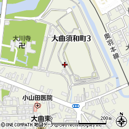 秋田県大仙市大曲須和町3丁目周辺の地図