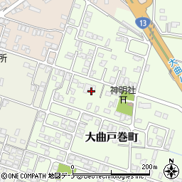 秋田県大仙市大曲戸巻町8周辺の地図