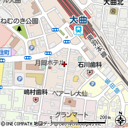 秋田県大仙市大曲通町周辺の地図