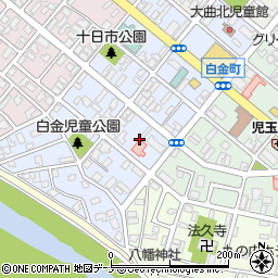 秋田県大仙市大曲白金町5周辺の地図