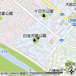 秋田県大仙市大曲白金町3-23周辺の地図