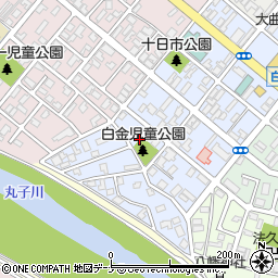 秋田県大仙市大曲白金町3周辺の地図