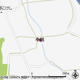 秋田県大仙市南外小出周辺の地図