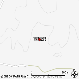 秋田県秋田市雄和萱ケ沢（西風沢）周辺の地図