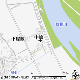 秋田県大仙市蛭川中嶋周辺の地図