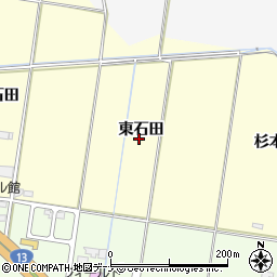 秋田県大仙市花館東石田周辺の地図