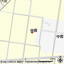 秋田県大仙市花館中貫周辺の地図