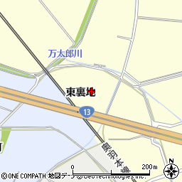 秋田県大仙市花館東裏地周辺の地図
