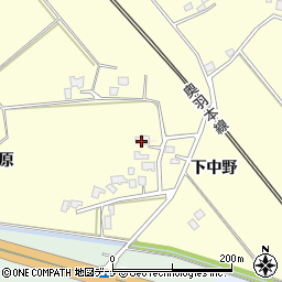 秋田県大仙市花館下中野周辺の地図