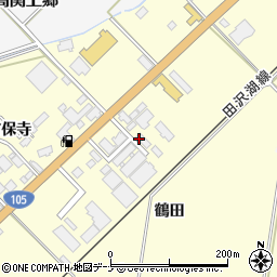 秋田県大仙市花館鶴田周辺の地図