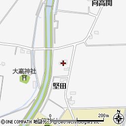 秋田県大仙市高関上郷堅田43周辺の地図