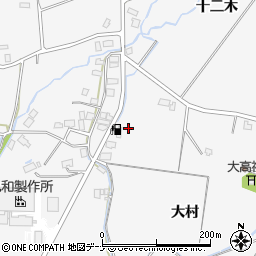 秋田県大仙市高関上郷大村周辺の地図
