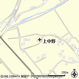 秋田県大仙市花館上中野周辺の地図