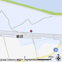 秋田県大仙市神宮寺鯲沼周辺の地図