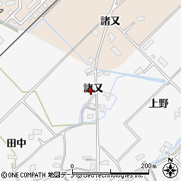 秋田県大仙市高関上郷諸又周辺の地図