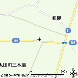 秋田県大仙市太田町三本扇狐柳189周辺の地図