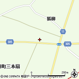 秋田県大仙市太田町三本扇狐柳195周辺の地図