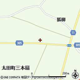 秋田県大仙市太田町三本扇狐柳188周辺の地図