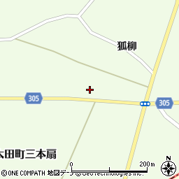 秋田県大仙市太田町三本扇狐柳197周辺の地図