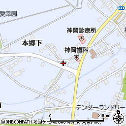 秋田県大仙市神宮寺本郷下周辺の地図