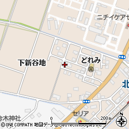 秋田県大仙市四ツ屋下新谷地周辺の地図