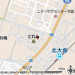 秋田県大仙市四ツ屋下新谷地14-7周辺の地図