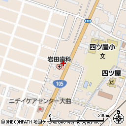 秋田県大仙市四ツ屋（下古道）周辺の地図