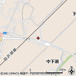 秋田県大仙市四ツ屋中下瀬周辺の地図