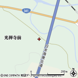 秋田県由利本荘市松ヶ崎光禅寺前周辺の地図