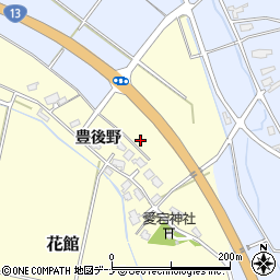 秋田県大仙市花館豊後野周辺の地図